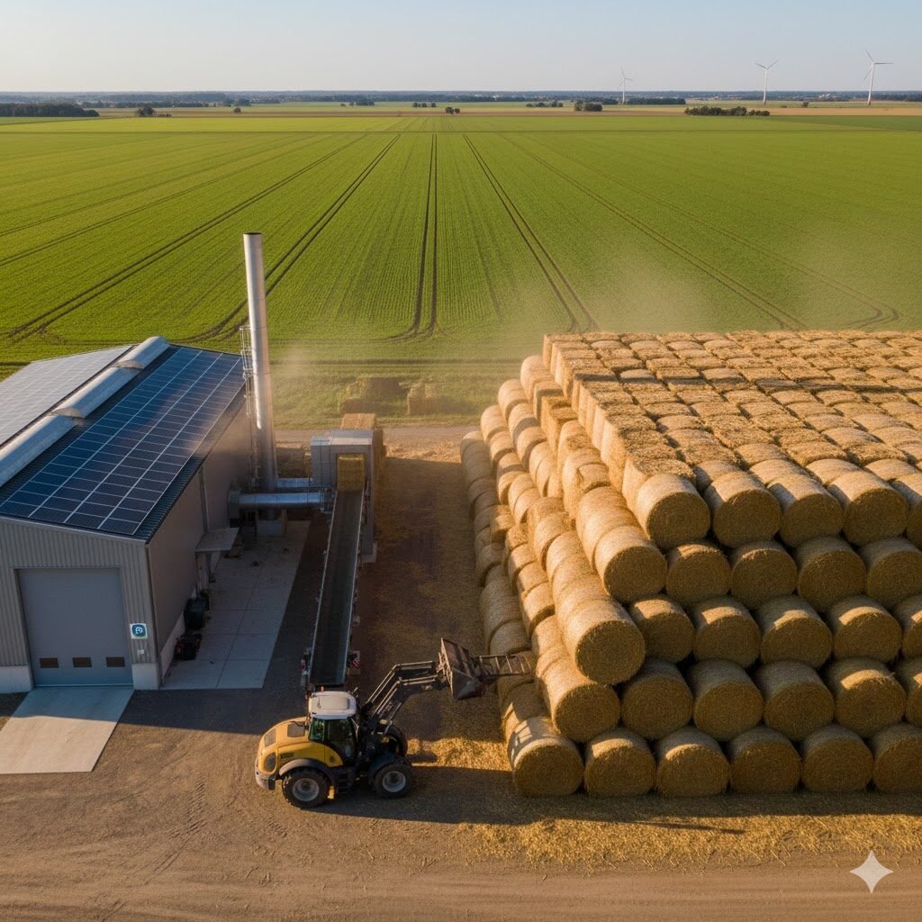 image xesbalenetcom Hay bales used for biomass resources in sustainable farming